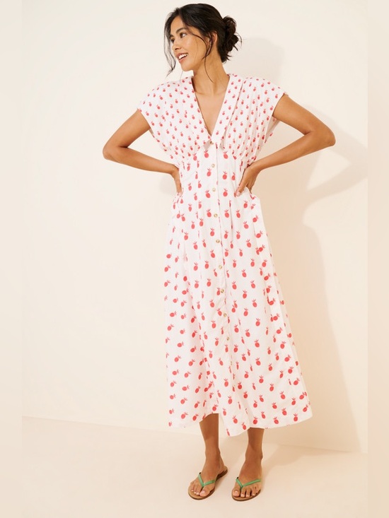 Anthropologie Dresses & Skirts - Anthropologie Short-Sleeve V-Neck Pleated Midi Dress